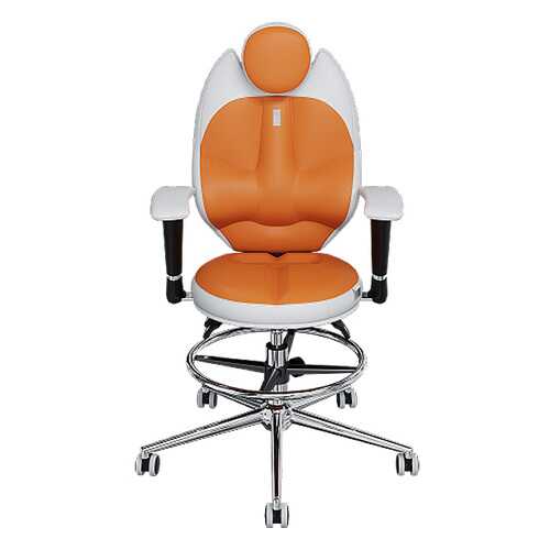 Компьютерное кресло Kulik System Trio 1401, белый/оранжевый в Лером